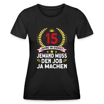 15 Jähriges Dienstjubiläum Firmenjubiläum - Frauen Funktions-T-Shirt - Schwarz - Vorne - AI Model Female 172 light (172cm)