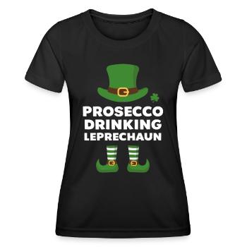 Prosecco Boire Leprechaun - T-shirt sport Femme - noir - Devant - AI Model Female 172 light (172cm)