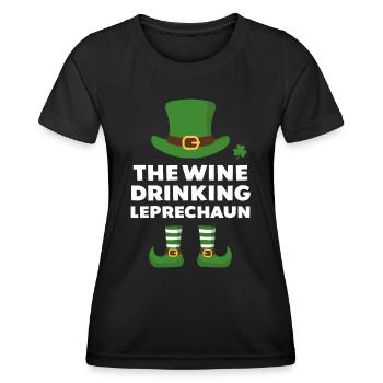 Der Wein trinkende Kobold - Frauen Funktions-T-Shirt - Schwarz - Vorne - AI Model Female 172 light (172cm)