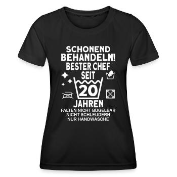 Chef 20 Jahre Dienstjubiläum Bester Chef Jubiläum - Frauen Funktions-T-Shirt - Schwarz - Vorne - AI Model Female 172 light (172cm)