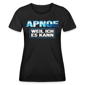 Apnoe Taucher tauchen unter Druck Tauchzeit - Frauen Funktions-T-Shirt - Schwarz - Vorne - AI Model Female 172 light (172cm)