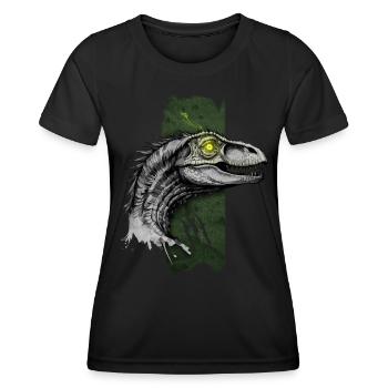 Feathered Predator: Velociraptor's Dominion - Women's Functional T-Shirt - black - Front - AI Model Female 172 light (172cm)