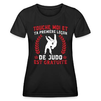leçon de judo est gratuite - T-shirt sport Femme - noir - Devant - AI Model Female 172 light (172cm)