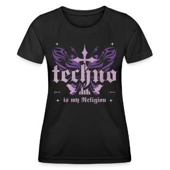 La techno est mon papillon religieux - T-shirt sport Femme - noir - Devant - AI Model Female 172 light (172cm)