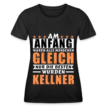 Am Anfang waren alle gleich - Kellner Edition - Frauen Funktions-T-Shirt - Schwarz - Vorne - AI Model Female 172 light (172cm)