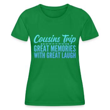 Cousin Trip 2025 - T-shirt sport Femme - vert - Devant - AI Model Female 172 dark (172cm)