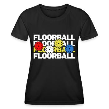 floorball unihockey floorbälle - Frauen Funktions-T-Shirt - Schwarz - Vorne - AI Model Female 172 light (172cm)