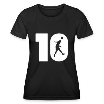 Football player number 10 jersey - Women's Functional T-Shirt - black - Front - AI Model Female 172 light (172cm)