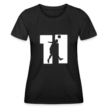 Football player number 11 jersey - Women's Functional T-Shirt - black - Front - AI Model Female 172 light (172cm)