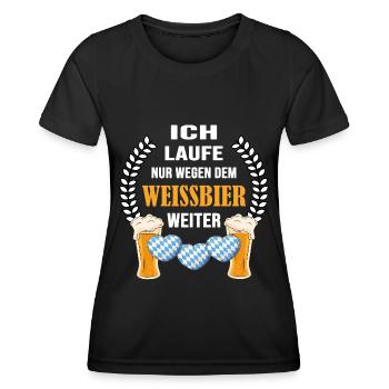 wandern bergwandern trekking wanderweg weißbier - Frauen Funktions-T-Shirt - Schwarz - Vorne - AI Model Female 172 light (172cm)