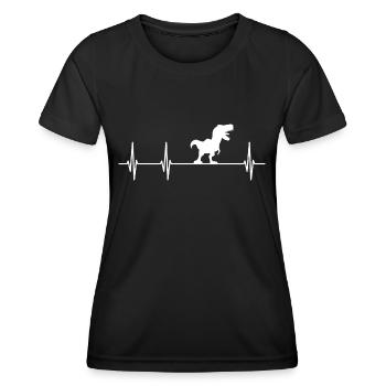 Pouls de pouls de dinosaures électrocardiogramme - T-shirt sport Femme - noir - Devant - AI Model Female 172 light (172cm)