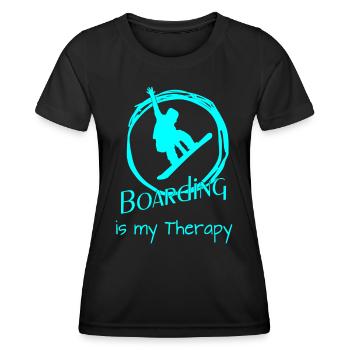 Boarding is my Therapy - Frauen Funktions-T-Shirt - Schwarz - Vorne - AI Model Female 172 light (172cm)
