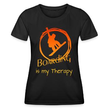 Boarding Snowboarding - Frauen Funktions-T-Shirt - Schwarz - Vorne - AI Model Female 172 light (172cm)