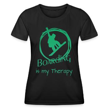 Boarding is my Therapy - Snowboard -Boarden - Frauen Funktions-T-Shirt - Schwarz - Vorne - AI Model Female 172 light (172cm)