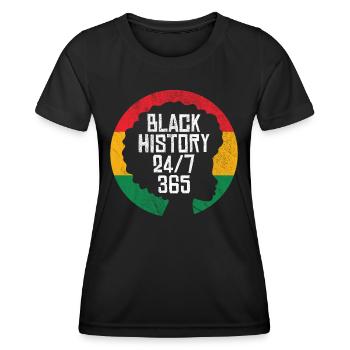 Schwarze Geschichte 247 365 - Frauen Funktions-T-Shirt - Schwarz - Vorne - AI Model Female 172 light (172cm)