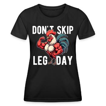 Ne Pas Skip Leg Day Palestra GYM Spiritosa Drôle - T-shirt sport Femme - noir - Devant - AI Model Female 172 light (172cm)
