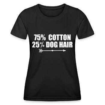 75 Baumwolle 25 Prozent Hundehaare - Frauen Funktions-T-Shirt - Schwarz - Vorne - AI Model Female 172 light (172cm)
