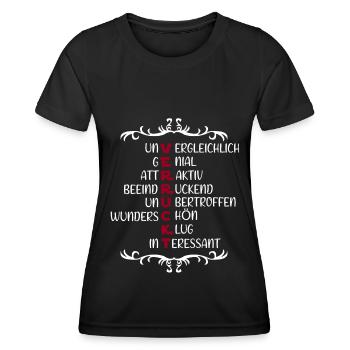 Verrückt - Frauen Funktions-T-Shirt - Schwarz - Vorne - AI Model Female 172 light (172cm)