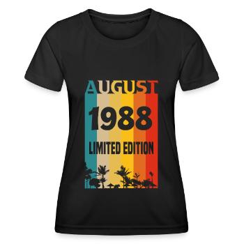 August 1988 34 Jahre Geburtstag Limited Edition - Frauen Funktions-T-Shirt - Schwarz - Vorne - AI Model Female 172 light (172cm)