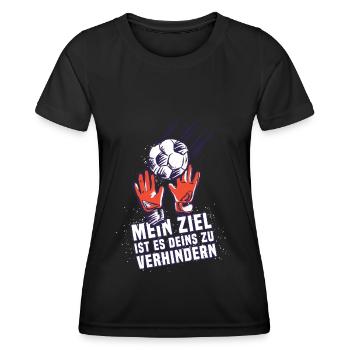 Mein Ziel ist es deins zu verhindern - Frauen Funktions-T-Shirt - Schwarz - Vorne - AI Model Female 172 light (172cm)
