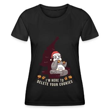 I m here to delete your cookies Panda Weihnachten - Frauen Funktions-T-Shirt - Schwarz - Vorne - AI Model Female 172 light (172cm)