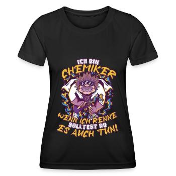 Ich bin Chemiker wenn ich renne solltest du auch! - Frauen Funktions-T-Shirt - Schwarz - Vorne - AI Model Female 172 light (172cm)