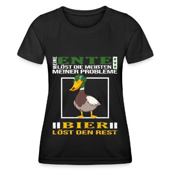 ente entensammlung entenliebhaber mag enten bier - Frauen Funktions-T-Shirt - Schwarz - Vorne - AI Model Female 172 light (172cm)
