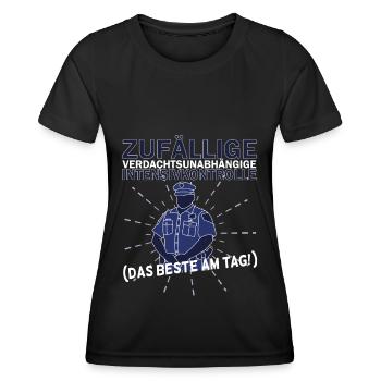 Zollbeamter Zoll Grenze Kontrolle - Frauen Funktions-T-Shirt - Schwarz - Vorne - AI Model Female 172 light (172cm)