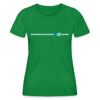 Vélo Chaîne de vélo « ride bike » Piste cyclable - T-shirt sport Femme - vert - Devant - AI Model Female 172 dark (172cm)