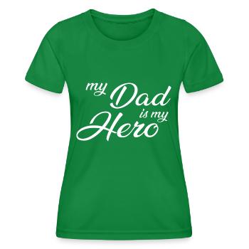 Father Dad's Father's Day Gift - Women's Functional T-Shirt - kelly green - Front - AI Model Female 172 dark (172cm)
