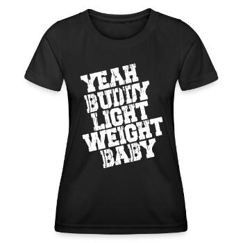 YES BUDDY LIGHT WEIGHT BABY - Ronnie Coleman - T-shirt sport Femme - noir - Devant - AI Model Female 172 light (172cm)