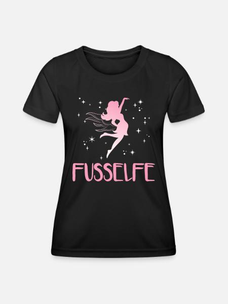 Podologie Pediküre Fußpfleger | Fußelfe - Frauen Funktions-T-Shirt - Schwarz
