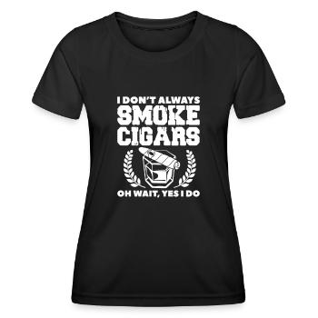 Cigar Whiskey Smoking Smoking Cigar Gift - Women's Functional T-Shirt - black - Front - AI Model Female 172 light (172cm)