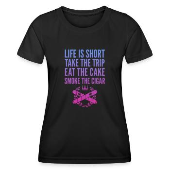 Zigarre Rauchen Raucher Tabak Zigarren Geschenk - Frauen Funktions-T-Shirt - Schwarz - Vorne - AI Model Female 172 light (172cm)