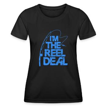 Angler - Frauen Funktions-T-Shirt - Schwarz - Vorne - AI Model Female 172 light (172cm)