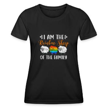 Schaf LGBT Schafe Bauernhof Gay Schafbock Geschenk - Frauen Funktions-T-Shirt - Schwarz - Vorne - AI Model Female 172 light (172cm)