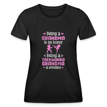 Taekwondo Grand-mère - T-shirt sport Femme - noir - Devant - AI Model Female 172 light (172cm)