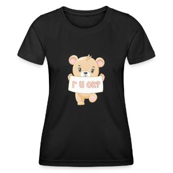 Teddybär Bär Teddy Stofftier Kinder Geschenk - Frauen Funktions-T-Shirt - Schwarz - Vorne - AI Model Female 172 light (172cm)
