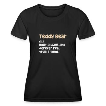 Teddybär Bär Teddy Stofftier Kinder Geschenk - Frauen Funktions-T-Shirt - Schwarz - Vorne - AI Model Female 172 light (172cm)