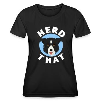 Border Collie - T-shirt sport Femme - noir - Devant - AI Model Female 172 light (172cm)
