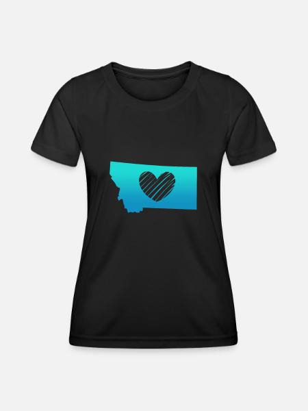 Montana - Frauen Funktions-T-Shirt - Schwarz