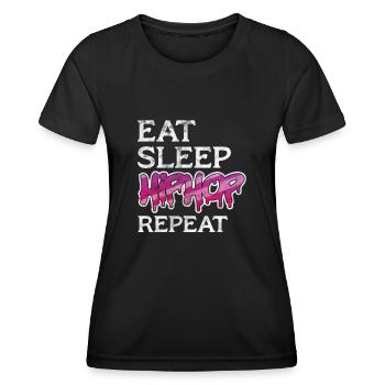 Hip Hop - Frauen Funktions-T-Shirt - Schwarz - Vorne - AI Model Female 172 light (172cm)