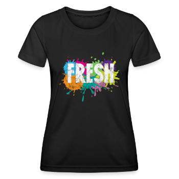 Hip Hop - Frauen Funktions-T-Shirt - Schwarz - Vorne - AI Model Female 172 light (172cm)