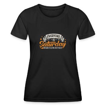 Retraite - T-shirt sport Femme - noir - Devant - AI Model Female 172 light (172cm)