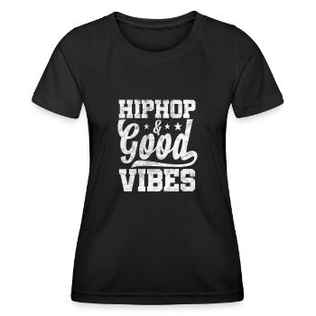 Hip Hop - Frauen Funktions-T-Shirt - Schwarz - Vorne - AI Model Female 172 light (172cm)