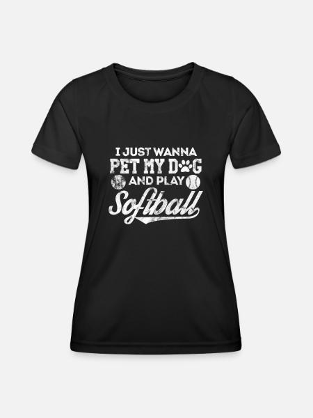 Softball - Frauen Funktions-T-Shirt - Schwarz