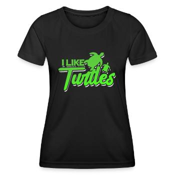 Turtle Turtle Sea Sea Creatures Gift - Women's Functional T-Shirt - black - Front - AI Model Female 172 light (172cm)