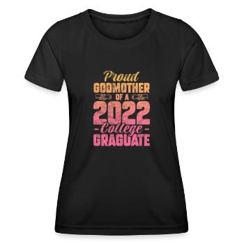 Marraine Tante Marraine Baptême Nièce Neveu Cadeau - T-shirt sport Femme - noir - Devant - AI Model Female 172 light (172cm)