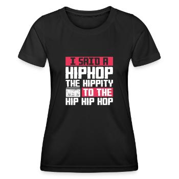 Hip Hop Rap Music Rapper Hiphop Gift - T-shirt sport Femme - noir - Devant - AI Model Female 172 light (172cm)