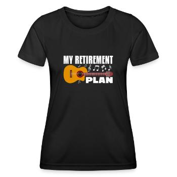 Retraite Guitariste Pension Pension Cadeau de retraité - T-shirt sport Femme - noir - Devant - AI Model Female 172 light (172cm)